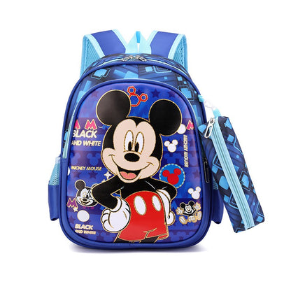 Disney Spiderman Unisex Backpacks Large Capacity Gilding Print Schoolbag For Children's Gifts With Pen Case