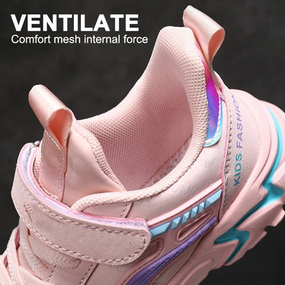Children Sneakers Casual Shoes for Girls Pink Comfortable Leather Running Sports Kids Girl Flat Breathable Shoes
