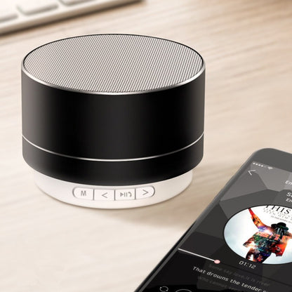 Mini Caixa de Som Portátil Bluetooth Sem Fio de Metal com Luz LED, Subwoofer, Suporte para Cartão TF e Carregamento USB para PC e Laptop