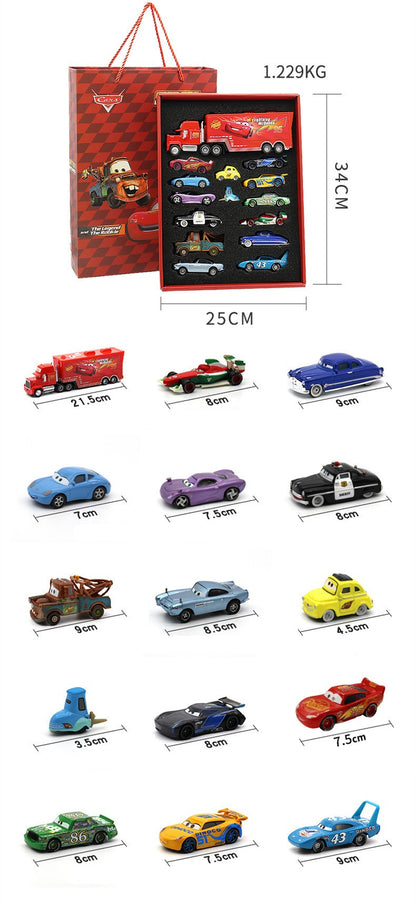 Disney Pixar Carros McQueen Mater Mack Tio Caminhão Liga Diecast Carro 1:55 Modelo Radiator Springs Cidade 11/6/4 Pçs Caixas de Carro Presente