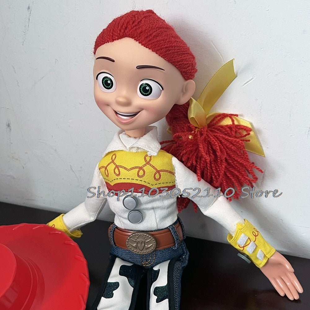 Toy Story 4 Woody e Jessie Articulados com Falas Canto Macio Fofo Anime Figura Decoração Modelo Presente de Aniversário Brinquedos