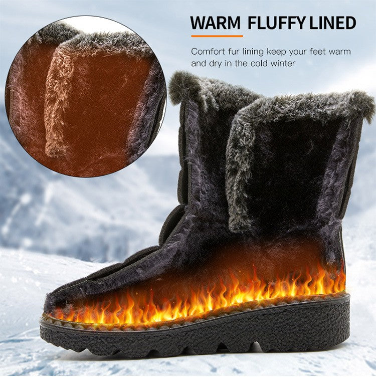 Boots Woman Fashion Winter Boots Women Winter Shoes Women's Snow Boots With Fur Super Warm Footwear Low Heels Middle Botas Mujer