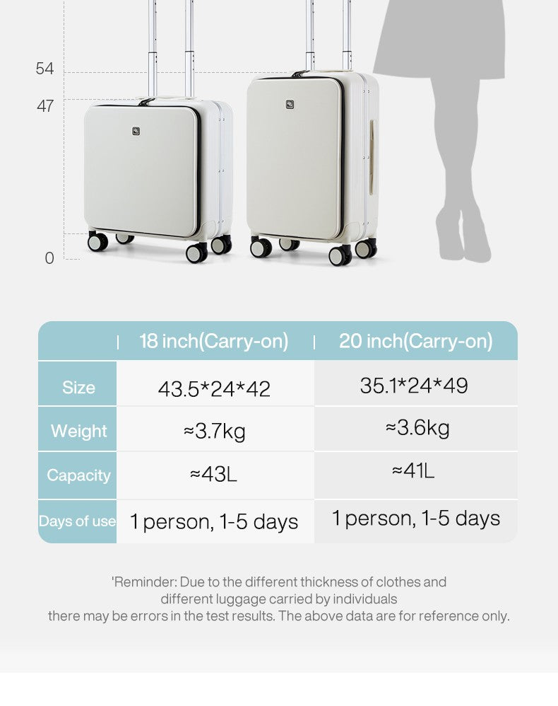 Hanke New Design Luggage Business Travel Suitcase Carry On Boarding Cabin Trolley Case PC Material Rolling Spinner Wheels