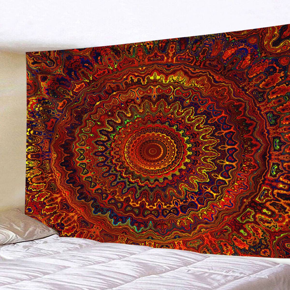 1pc Bohemian Mandala Tapestry, Retro Plant Flower psychedelic Tapestry, Hippie Style Room Decoration Wall Hanging