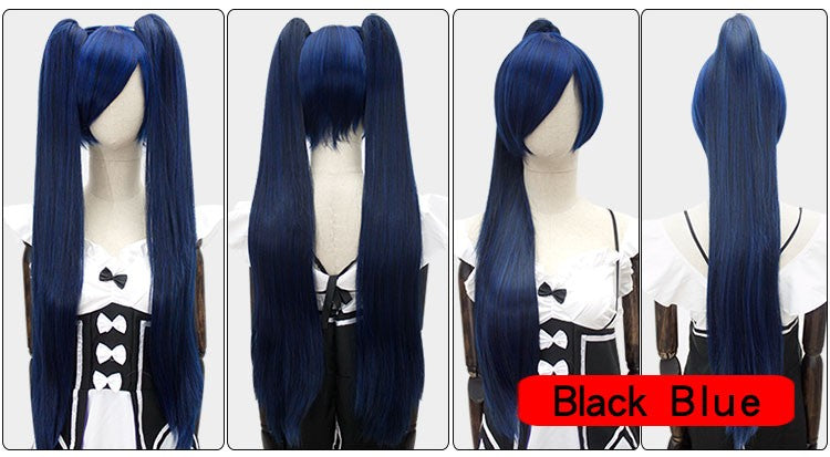 HSIU 80Cm Long Staight Ponytail Clip Cosplay Wig high temperature fiber Synthetic Wigs Anime Party Ponytail Party wigs 14 color