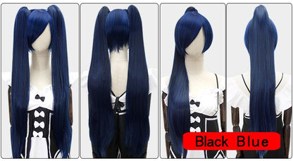 HSIU 80Cm Long Staight Ponytail Clip Cosplay Wig high temperature fiber Synthetic Wigs Anime Party Ponytail Party wigs 14 color