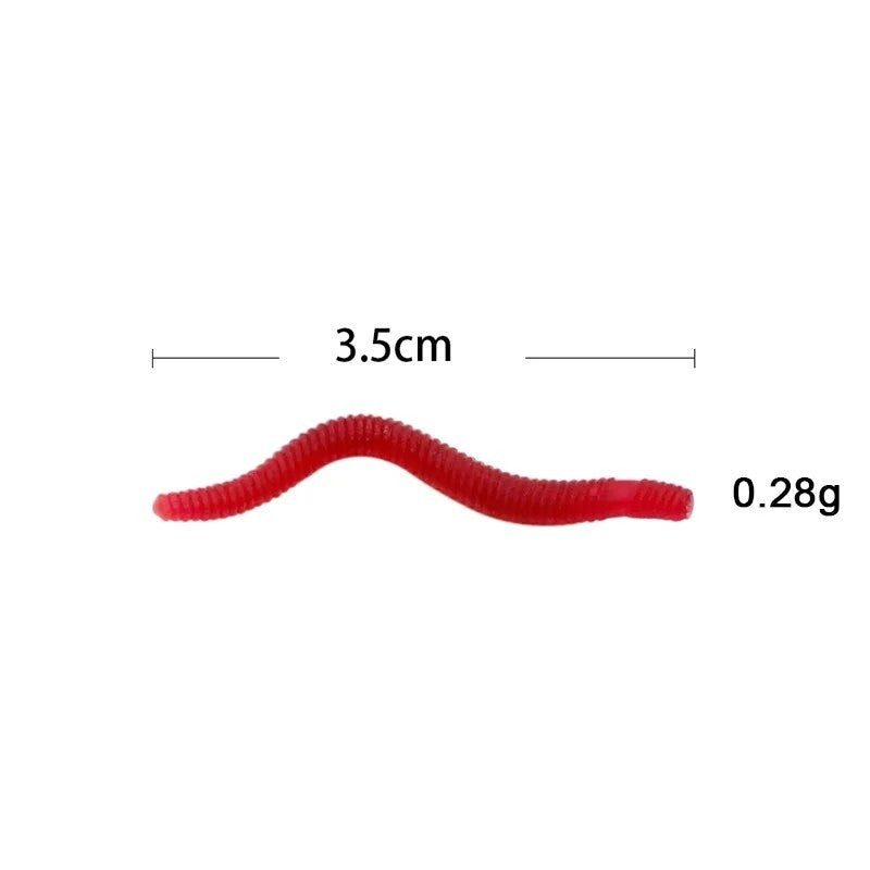 50/100 PÇS Isca Macia Robalo Dourada Minhoca de Sangue Pesca Minhoca de Borracha Vermelha Iscas Cheiro de Peixe Realista Equipamento