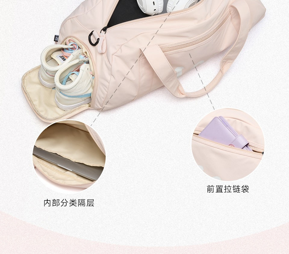 LEE Dry Pocket Sports Fitness Gym Bag for Women Men Large Capacity Waterproof Oxford Duffel Luggage Travel Bag Shoe Compartment