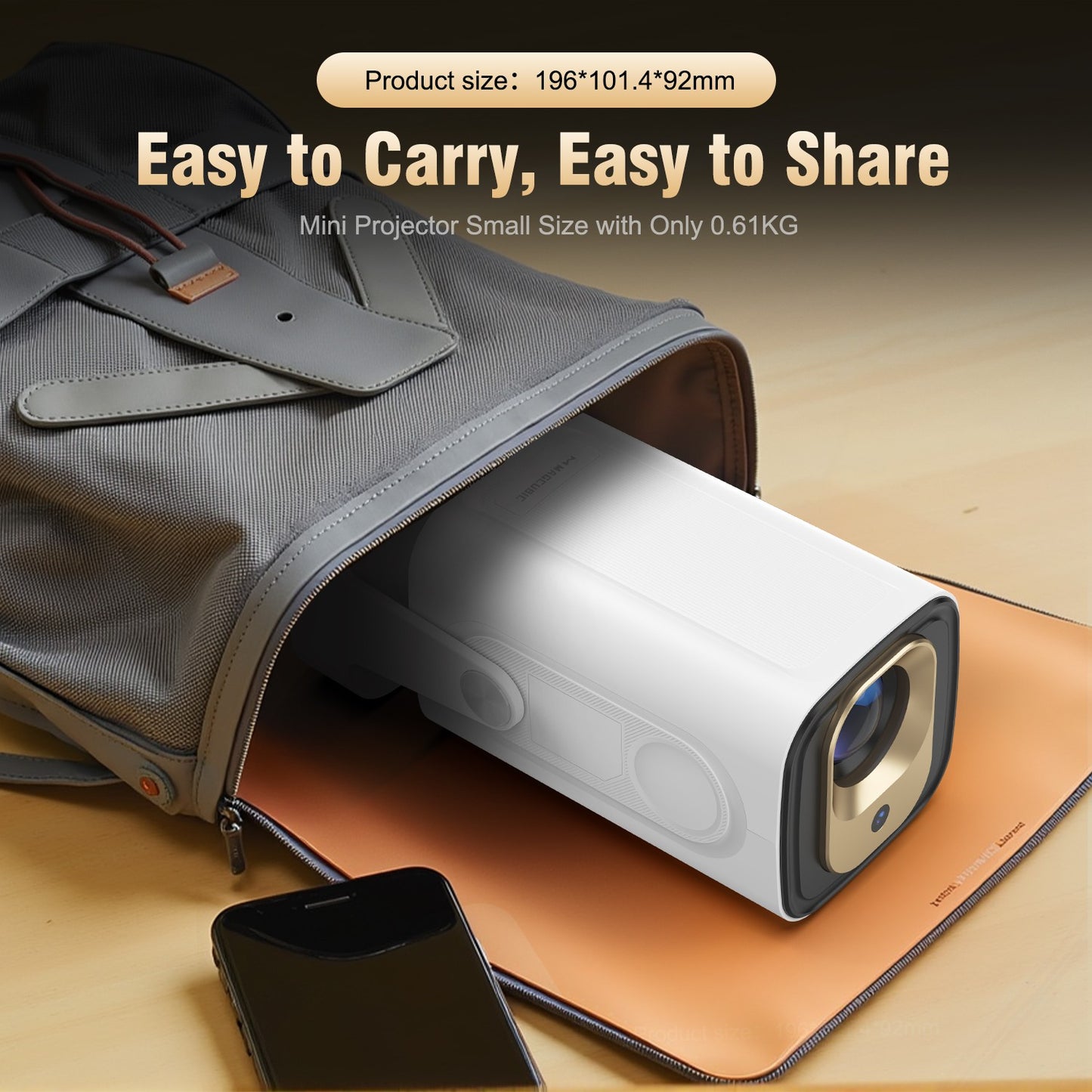 Projetor Magcubic HY310 Android 11 1080P 4K WiFi6 Portátil para Filmes ao Ar Livre 330 ANSI Foco Automático BT5.4 Air Mouse