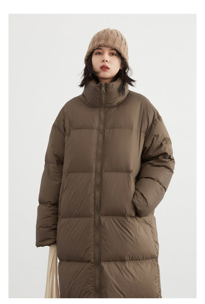 CHIC VEN Women Down Coats New Long Thick Warm Down Jackets Overcoat White Duck Down Loose Casual Jacket Autumn Winter 2023