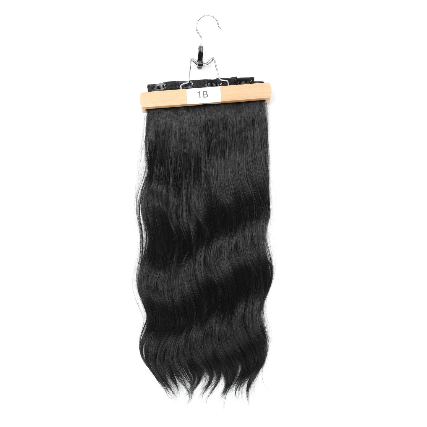 Apliques de cabelo sintéticos ondulados loiros 27/613 de 61 cm (24 polegadas) com presilhas brancas, 4 peças/lote, 220g, fibra resistente ao calor