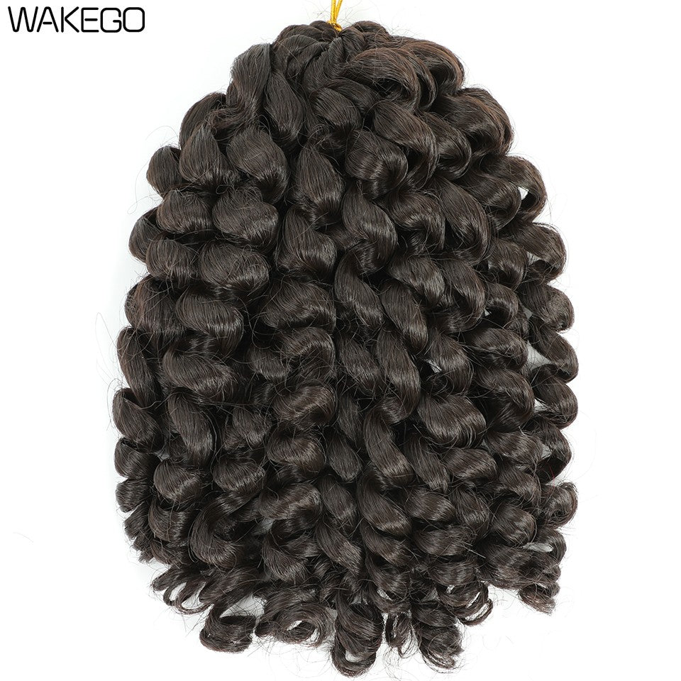 1-4 Pacotes 2X Ringlet Wand Curl Jamaican Bounce 8 polegadas Sintético Wand Curl Twist Braids Hair Crochet Cabelo Cacheado Extensões 20 Raízes