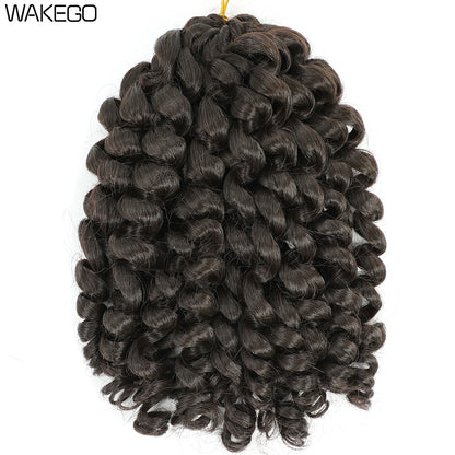 1-4 Pacotes 2X Ringlet Wand Curl Jamaican Bounce 8 polegadas Sintético Wand Curl Twist Braids Hair Crochet Cabelo Cacheado Extensões 20 Raízes