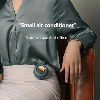 Portable silent mini bladeless electric fan, adjustable 3-speed suspended waist fan, rotating body fan, suitable for outdoor