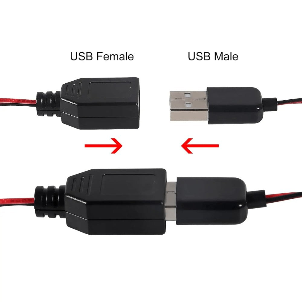USB to Alligator Clip Adapter Cable Male Female USB to Alligator Clip Probe USB Cables with Alligator Clip for Circuit Test