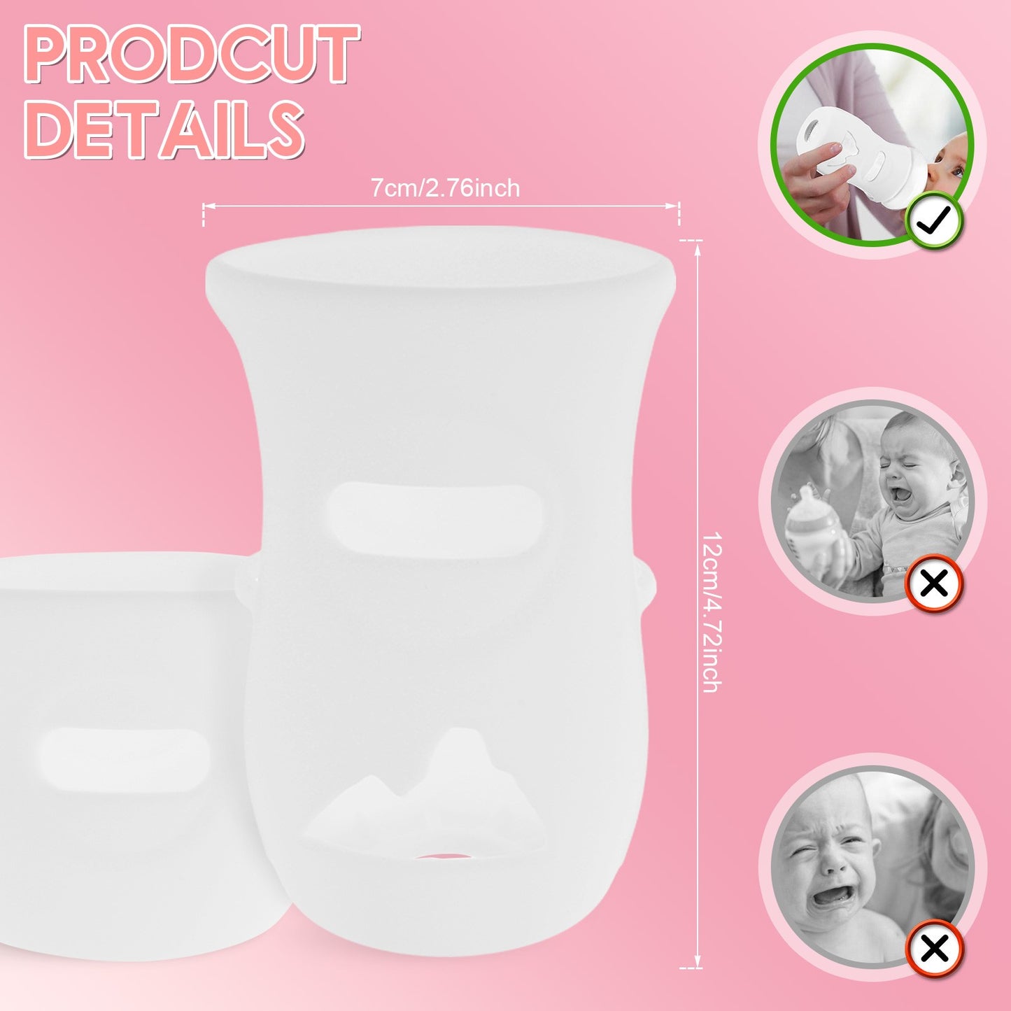 Silicone Sleeves Silicone Baby Bottle Cover Insulated Glass Bottle Compatible with AVENT Glass Natural Baby Bottle 4/8Oz