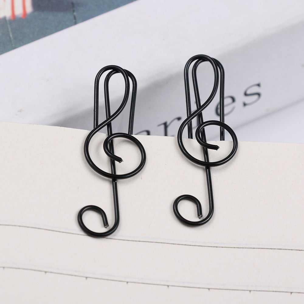 Metal Creative Music Note Shaped Creative File Clamp Paper Clips Bookmark Holder Paper Decorative Clip for Office School Home
