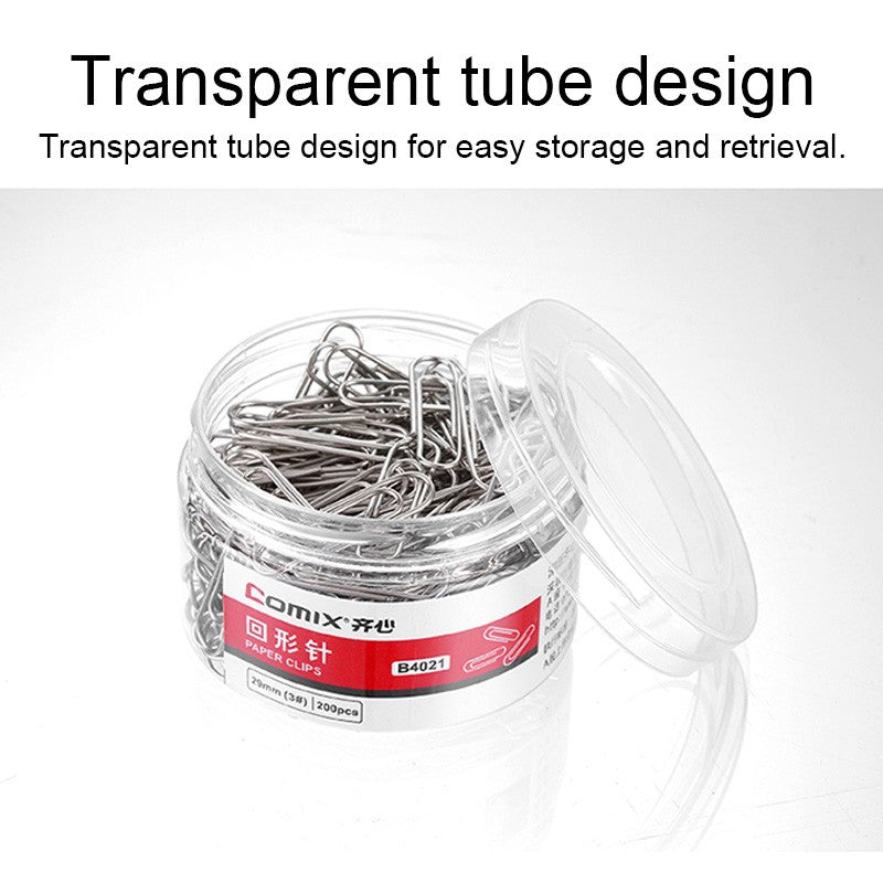 200pcs/box Paper Clips Durable and Rustproof Metal Paperclips for Home School Office Document Organizing Supplies