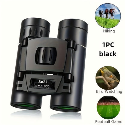 1 unidade Binóculos HD Zoom, Telescópio de Longo Alcance 8X21 com Design Dobrável Compacto para Turismo e Acampamento ao Ar Livre