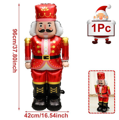 1pc Large Christmas Standing Foil Balloons Christmas Tree Santa Claus Snowman Nutcracker Christmas Foil Balloon New Year Balloon