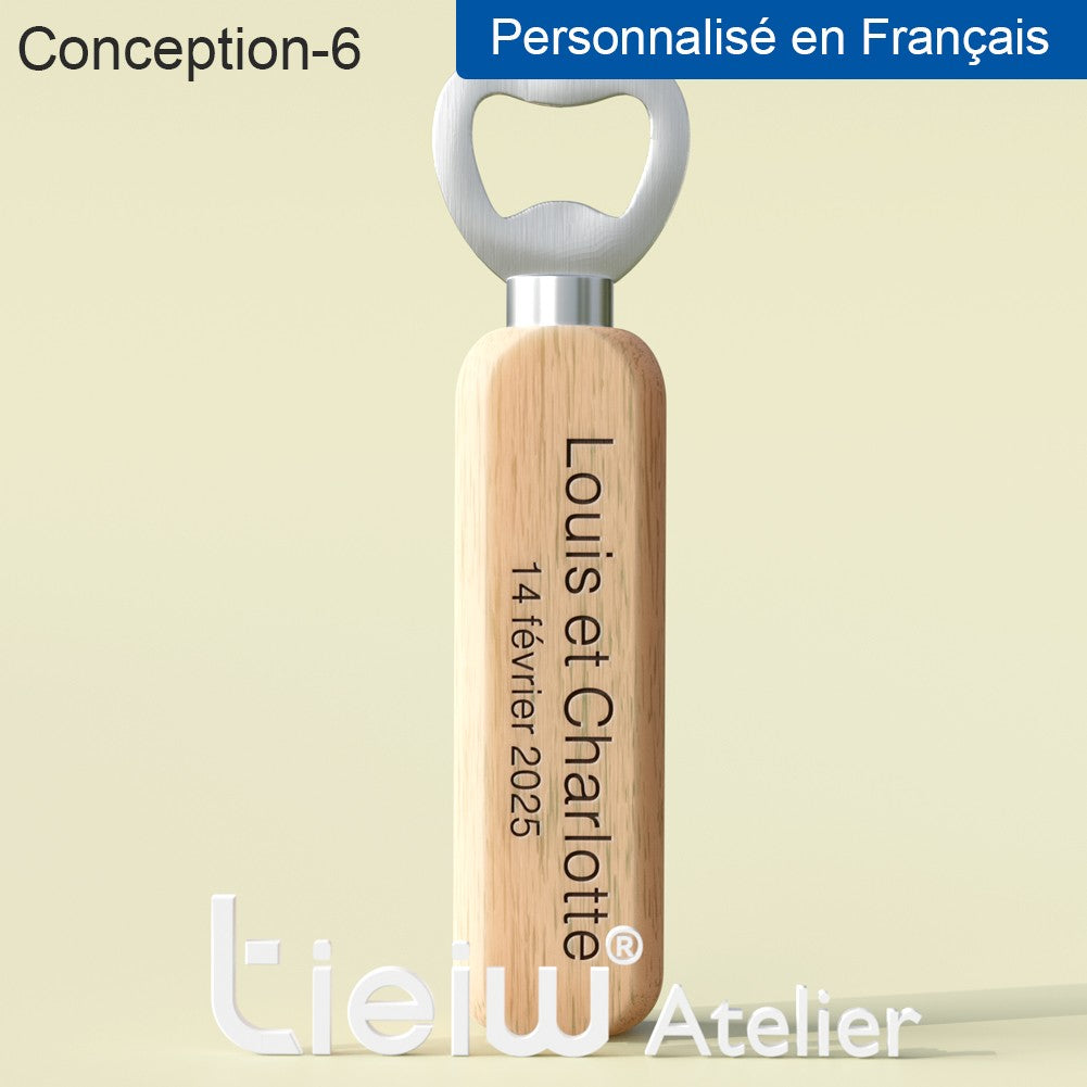 12PCS Custom Wedding Gift Bottle Opener Wedding Favors for Guests Personalized Wooden Opener as Gift for Wedding Decoration