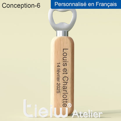 12PCS Custom Wedding Gift Bottle Opener Wedding Favors for Guests Personalized Wooden Opener as Gift for Wedding Decoration
