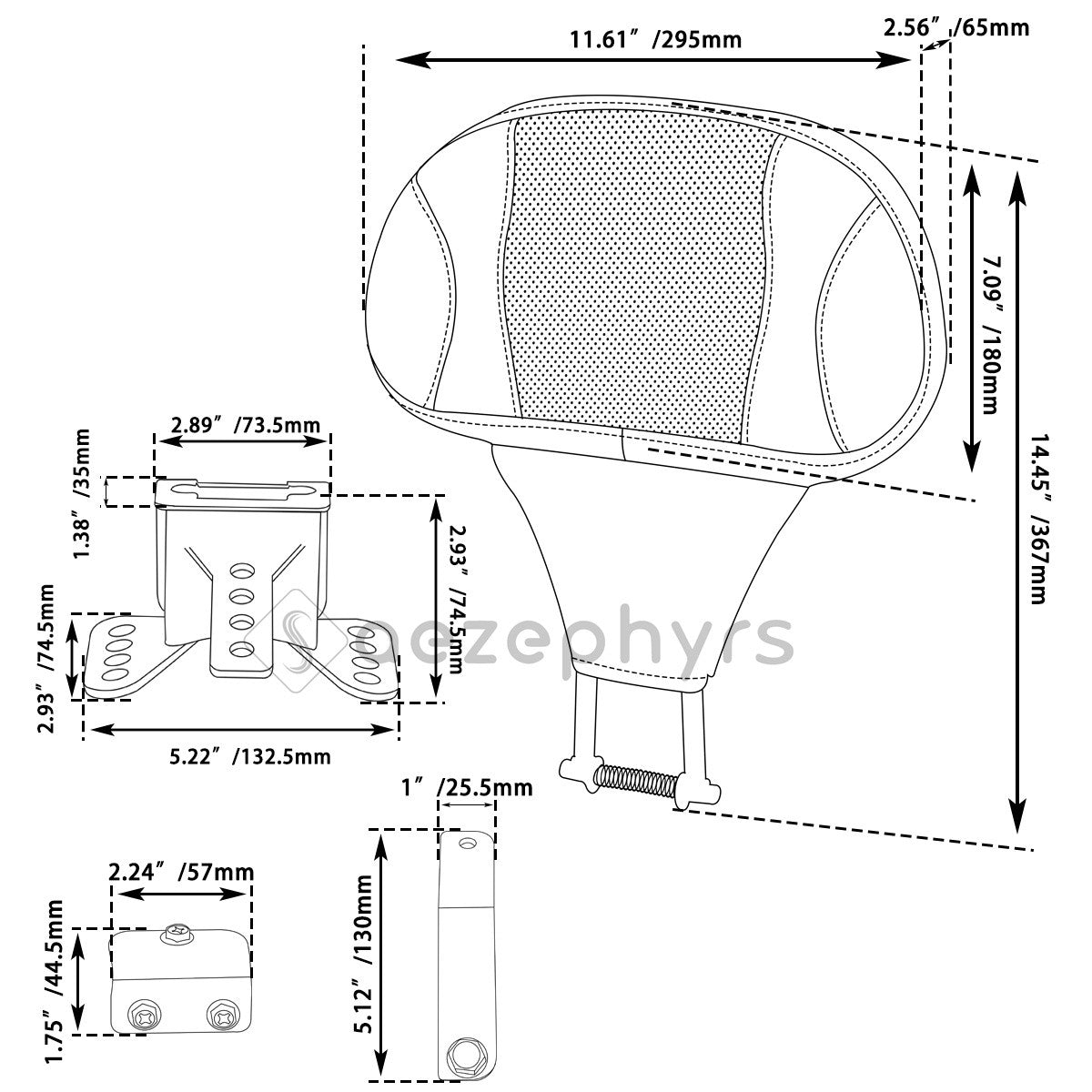 Encosto Ajustável para Piloto de Moto, Kit de Montagem Plug-In para Harley Touring CVO Electra Street Glide Road King 09-25