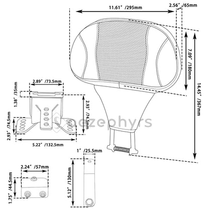 Encosto Ajustável para Piloto de Moto, Kit de Montagem Plug-In para Harley Touring CVO Electra Street Glide Road King 09-25