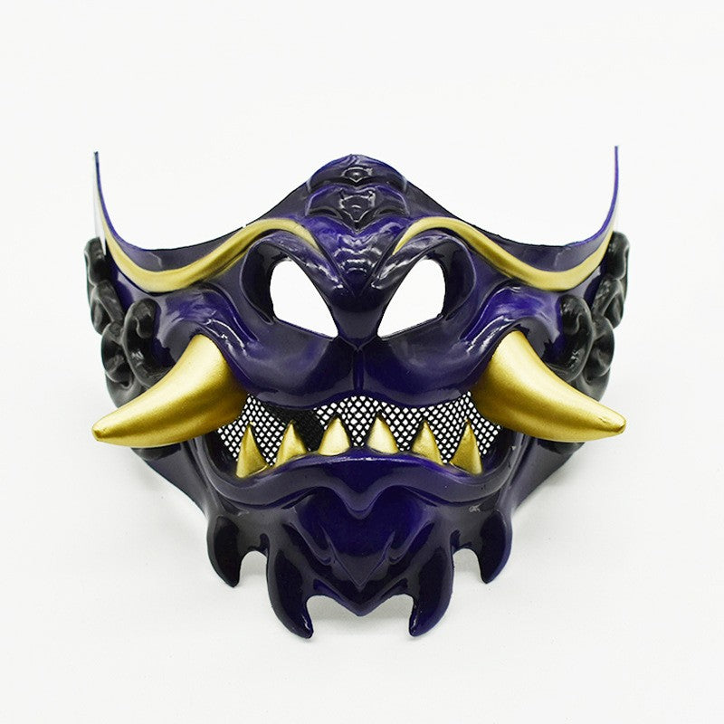 Half Face Devil Samurais Mask for Carnivals Halloween Cosplay Horror Killer Mask Masquerade Mask Party Mask Japanese Mask