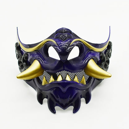 Half Face Devil Samurais Mask for Carnivals Halloween Cosplay Horror Killer Mask Masquerade Mask Party Mask Japanese Mask