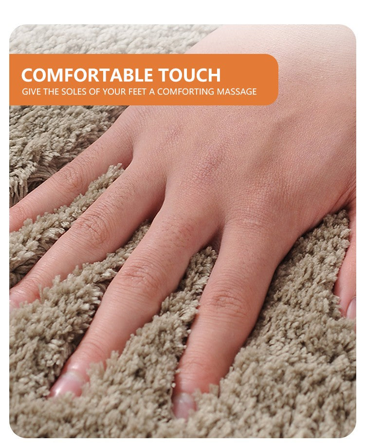 Bathroom Rug Super Absorbent Soft Microfiber Shaggy Bath Mat Non-Slip Machine Washable Bath Rug