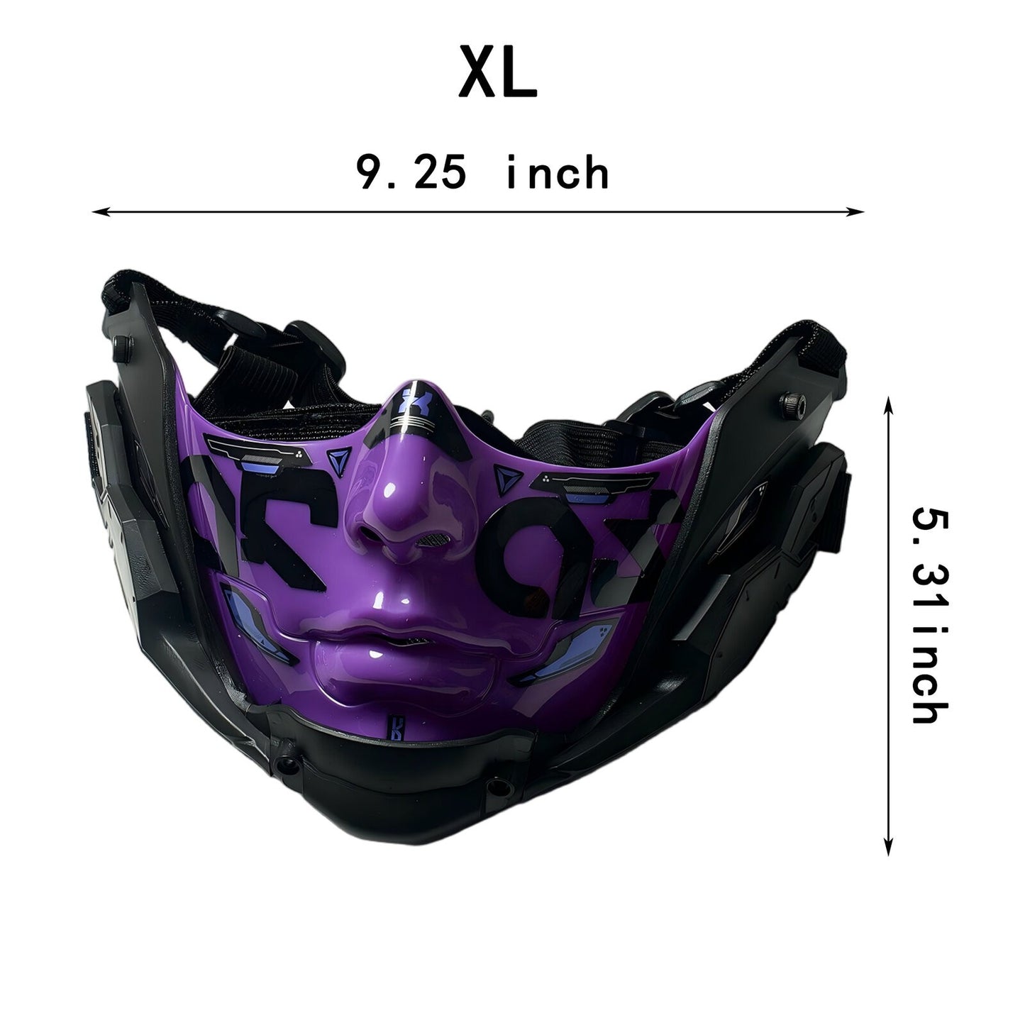 14 Color Two Sizes Cyberpunk Half Face Mask Halloween Cosplay Mask Adjustable Strap Breathable Comfort Party Costume Face Cover