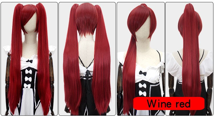 HSIU 80Cm Long Staight Ponytail Clip Cosplay Wig high temperature fiber Synthetic Wigs Anime Party Ponytail Party wigs 14 color