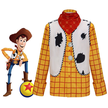 Movie Story Woody Cosplay Costume Story Halloween Woody Tracy cosplay Shirt Vest Bandana Sheriff role-playing costume
