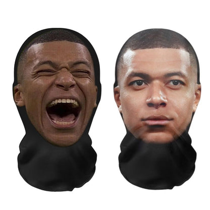 2/3Pcs 3D Seamless Mask Funny Face Printed Head Scarf Famous Person Ice Silk Sunscreen Head Mask Halloween Cosplay