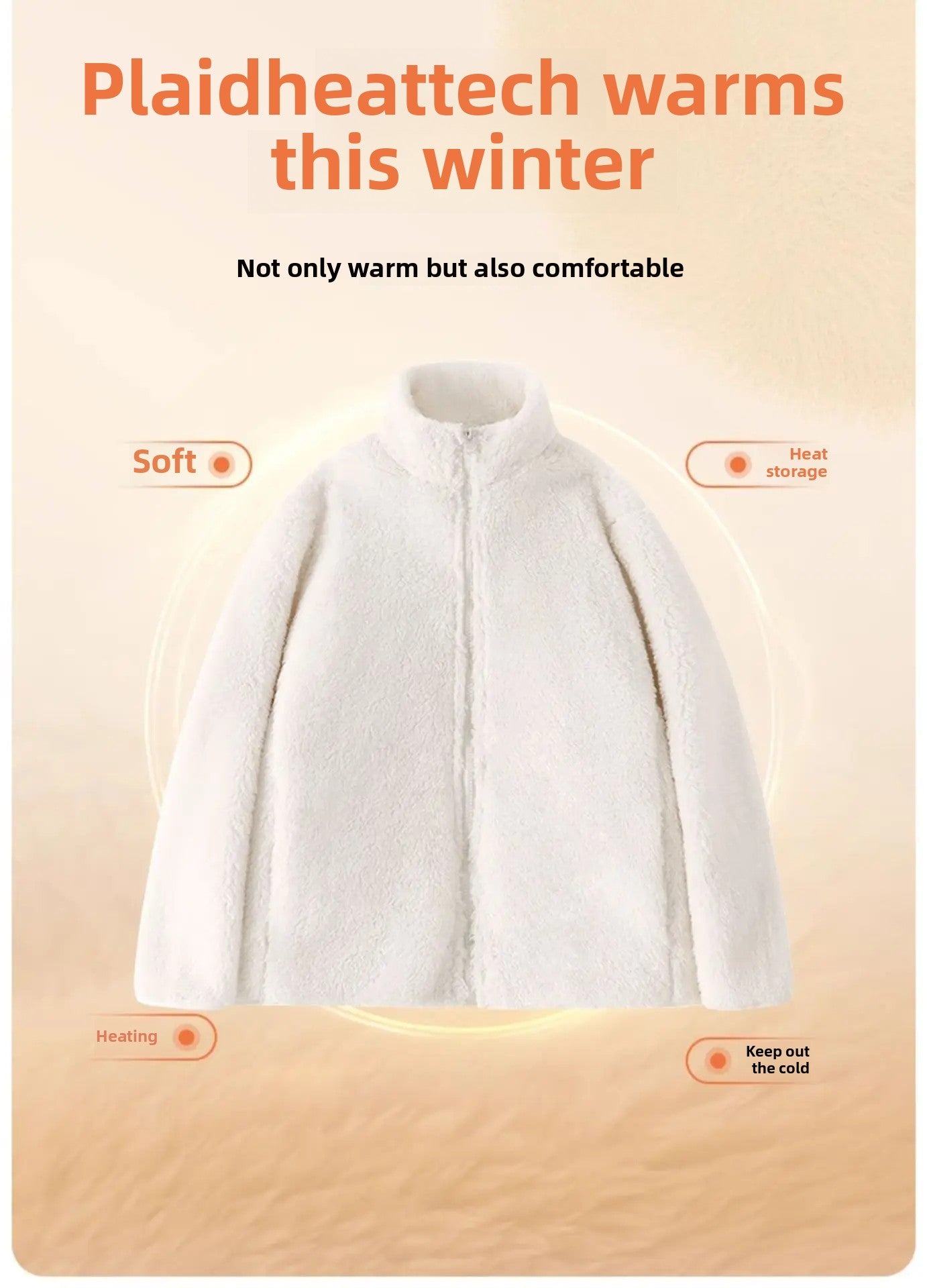 Women's Double-Sided Fleece Jacket Grey Warm Stand-Collar Thick Winter Outerwear Trendy Sweatshirt Style Casual Loose Fit