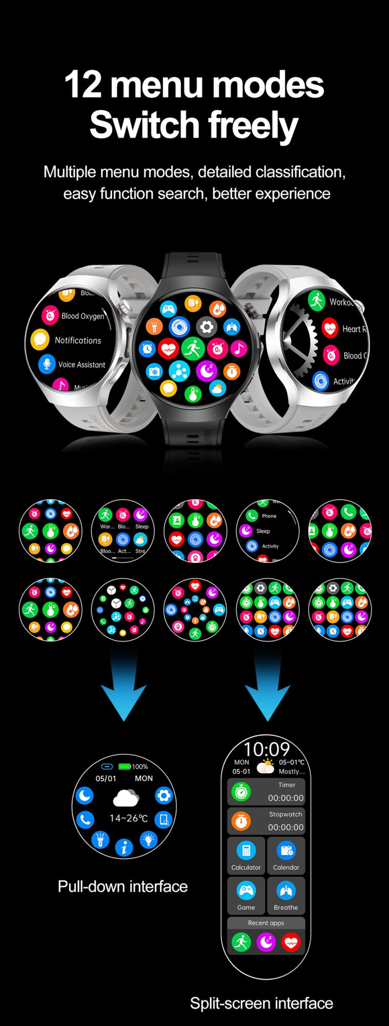 New Smart Watch Men Full Touch Screen Compass Bluetooth Call Flashlight Sports Activity Fitness Heart Rate Waterproof Smartwatch