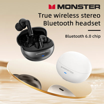 Monster MQT39 Wireless Bluetooth 6.0 Earphones TWS Hifi Stereo Wireless Headphones Gamer Headset Noise Reduction Sports Earbuds