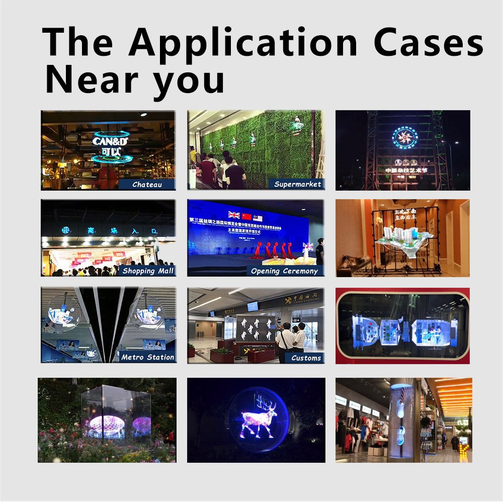 Portable Mini 3D Hologram Fan 18CM with Desktop Cover - Christmas Decoration Holographic Display, Advertising Projector for Home