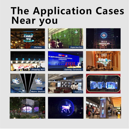 Portable Mini 3D Hologram Fan 18CM with Desktop Cover - Christmas Decoration Holographic Display, Advertising Projector for Home