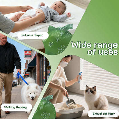 Saco para cocô de cachorro estilo alça fotodegradável com dispensador e fragrância multifuncional, saco de lixo portátil engrossado