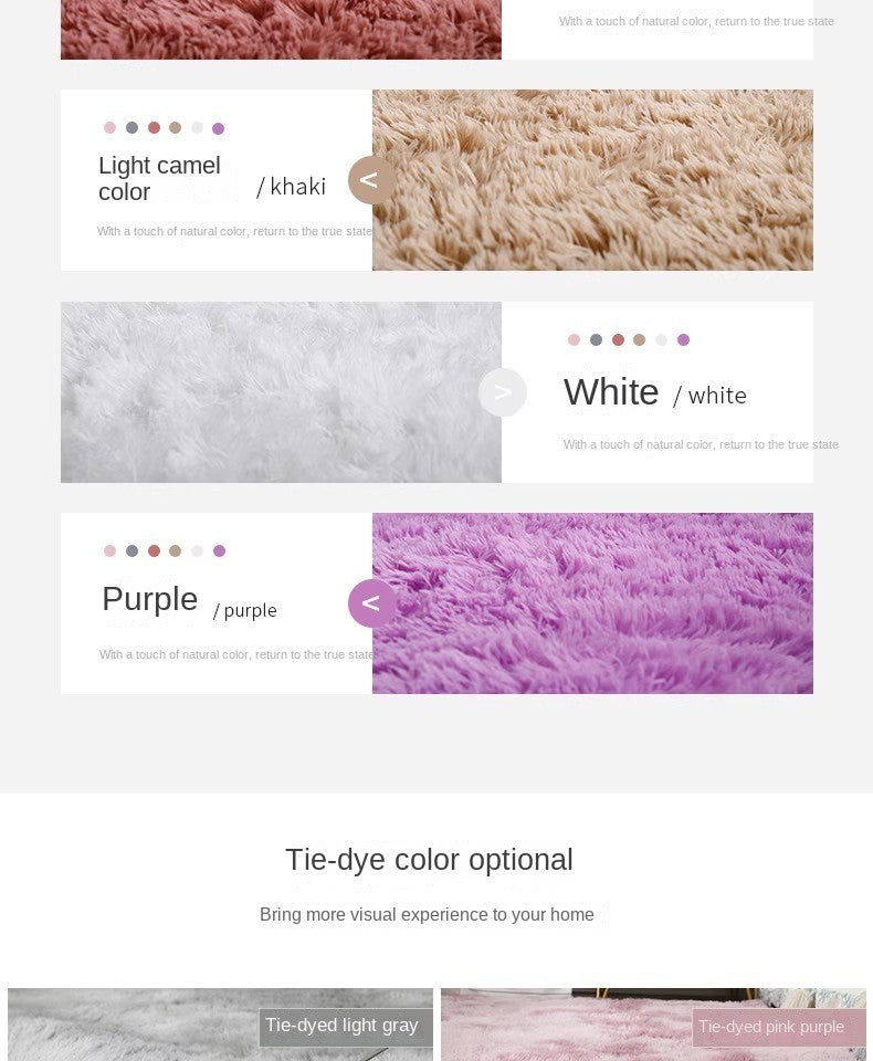 Tie-Dye Oval Living Room Rug Comfortable Soft Home Decor Floor Cushion Sofa Eend Table Bedroom Fluffy Non-Slip Plush Bed Rug