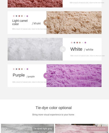 Tie-Dye Oval Living Room Rug Comfortable Soft Home Decor Floor Cushion Sofa Eend Table Bedroom Fluffy Non-Slip Plush Bed Rug