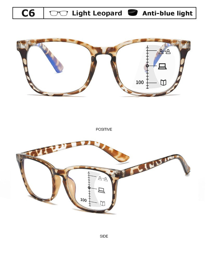Óculos De Leitura Multifocal Quadrado CRIXALIS Óculos Masculino Fashion Com Dioptrias Antirreflexo Computador Feminino UV400