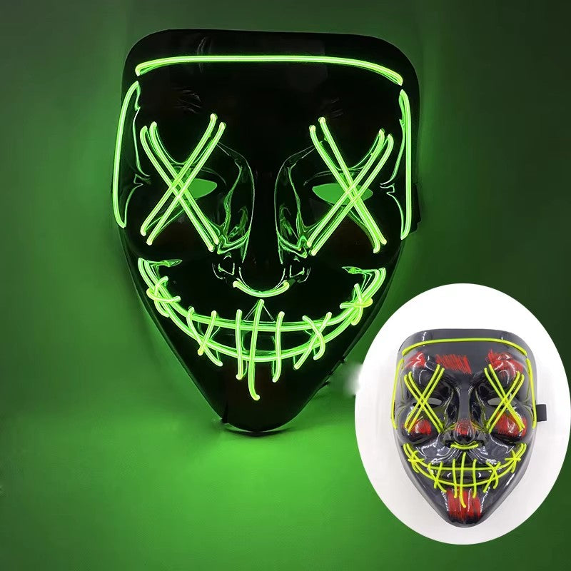 Wireless LED Purge Mask Halloween Horror Party Carnival Cosplay Costume Props Halloween Purge Masks 10 Colors LED Mask Men Women