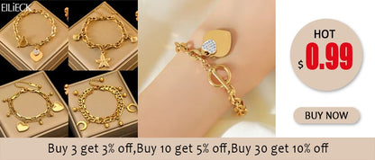 EILIECK 316L Aço Inoxidável Torcido Pulseira Bracelete Para Mulheres Tendência Banhado a Ouro 18K Corrente de Pulso Impermeável Joias Presente Festa