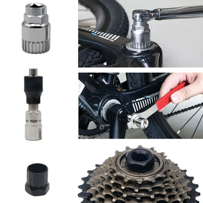 Conjunto de Ferramentas para Reparo de Bicicleta Quebrador de Corrente Extrator de Pedivela MTB Régua Medidora de Corrente de Bicicleta Removedor de Cassete Ferramentas de Reparo para Ciclismo ao Ar Livre