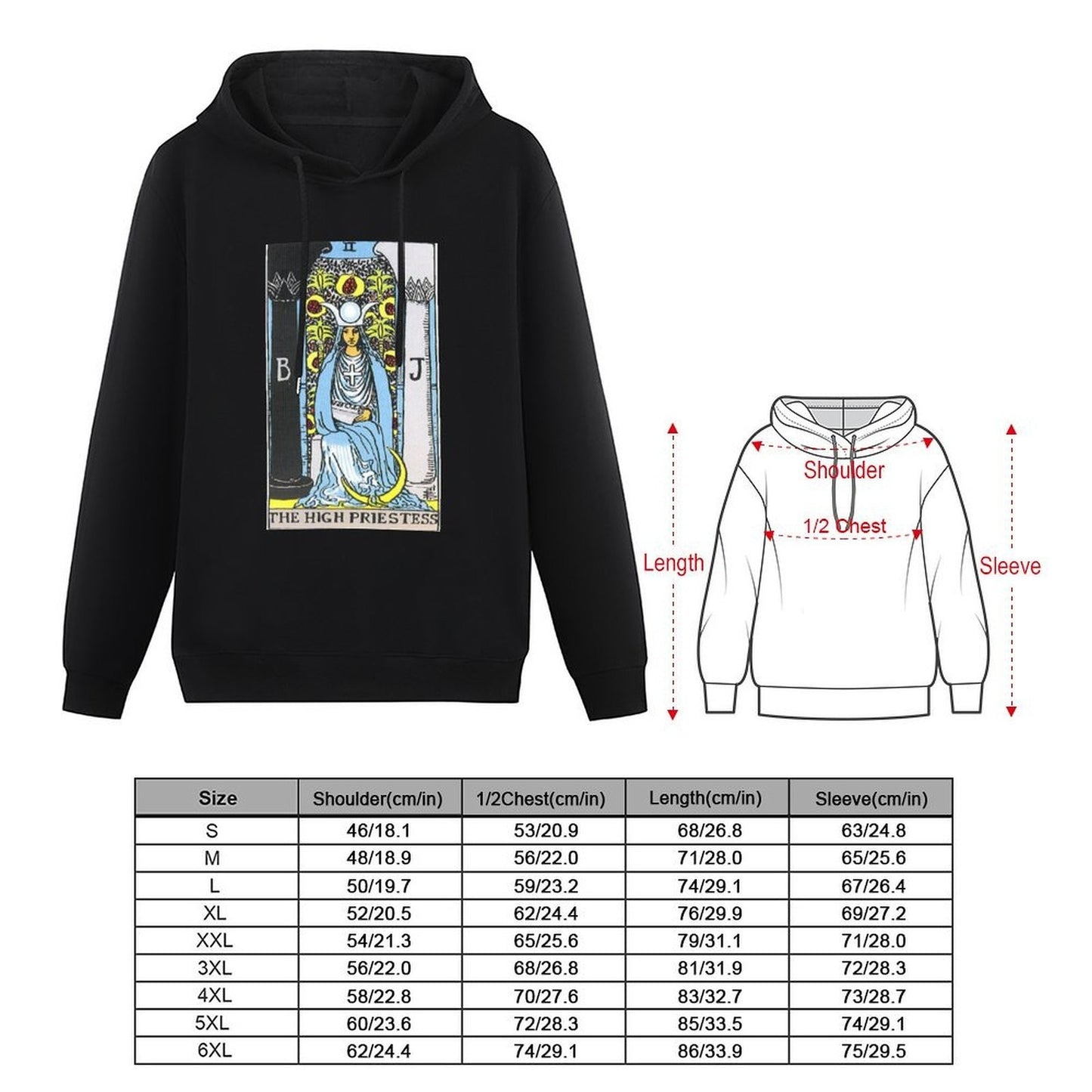 High Priestess Tarot Hoodie mens designer clothes men's sweat-shirt set blouse men's autumn clothes new in hoodies