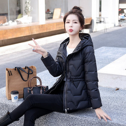Down For Women, Lightweight Short, 2024 Winter New Collection, Waist Cinching And Warm, Duck Down Slim Fit, Korean Version