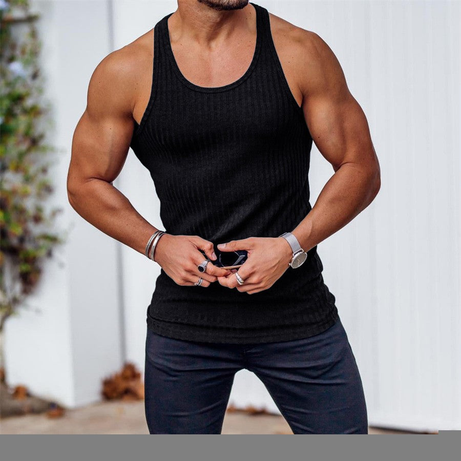 2024 new Men fitness gym Tank top men Fitness sleeveless shirt Male black breathable Sports vest Undershirt Gyms Running vest